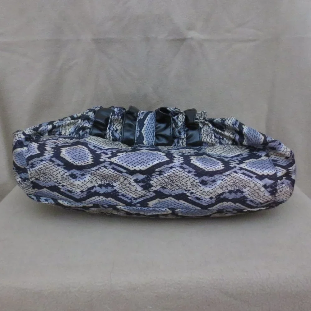 NEW Dollhouse Purse Blue Gray Black Snakeskin Print Crossbody Shoulder Hobo Bag